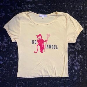 Yellow cropped graphic tee